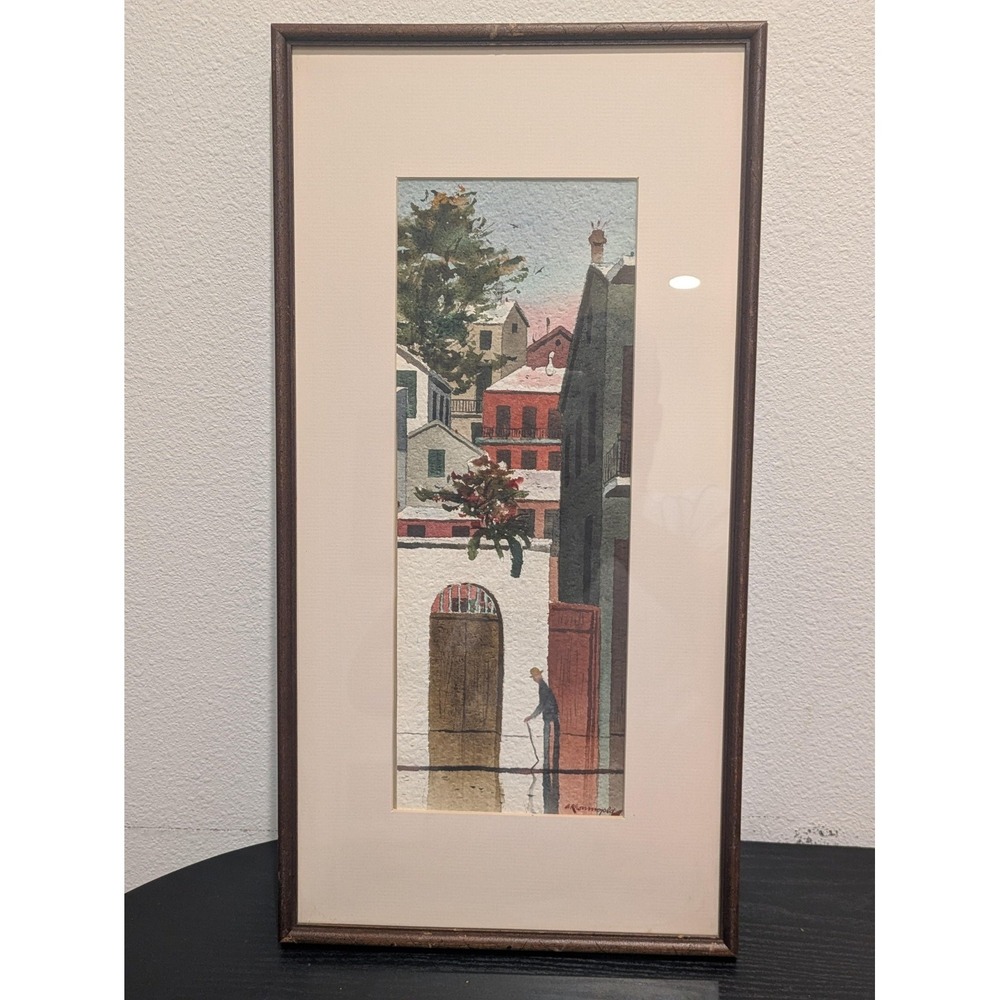 Vintage A Kronengold St Ann Street Original Watercolor Painting Signed Framed